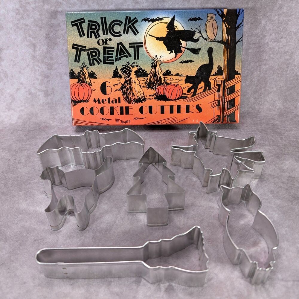R&M International Trick Or Treat Halloween 6 Metal Cookie Cutters No Pumpkin
